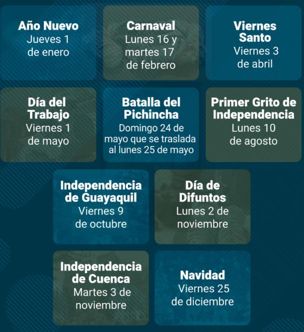 Calendario de feriados 2026